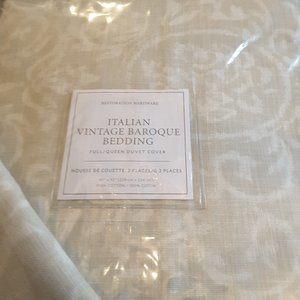 Restoration Hardware Vintage Baroque Queen Duvet Cover in Dune